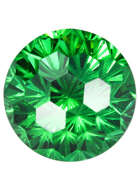 烟花切圆形绿锆尖底裸石 祖母绿色高碳钻裸钻美甲耳钉钻人造宝石