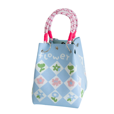 新款春夏泫雅风针织手拎包外出游玩百搭手提包上班通勤便携水桶包