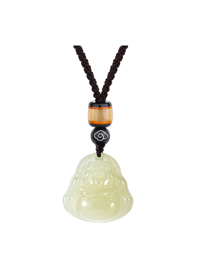 和田玉弥勒笑佛吊坠女款