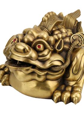 纯铜金蟾摆件八方来财三足蟾蜍财源滚滚送财蟾家居办公室店铺礼品