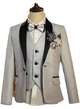 早木爆火男童亮片主持西装礼服