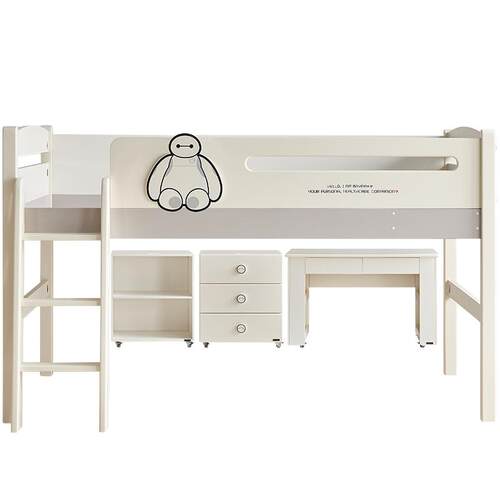 全友家居半高床2026新款1米2单人床小户型卧室儿童储物收纳家具