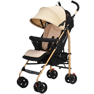 婴儿四轮推车超轻便可折叠宝宝伞车可坐可躺刹车避震纱网四季小孩