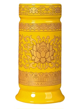 陶瓷大号招财香筒插花供佛摆件