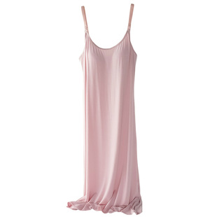 孕妇怀孕期大码宽松哺乳吊带裙打底裙带胸垫免穿内衣连衣裙子春夏