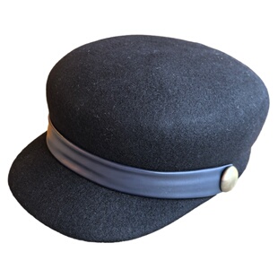 复古秋冬羊毛毡高颅顶马术帽鸭舌帽女秋冬英伦风礼帽短檐平顶帽子