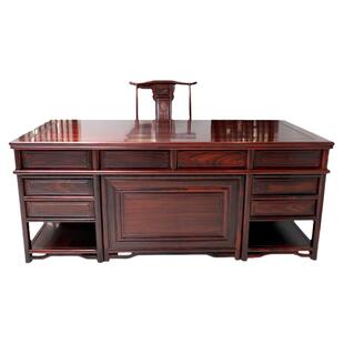 国标红木书桌 印尼黑酸枝明式办公桌 阔叶黄檀中式写字台电脑桌椅