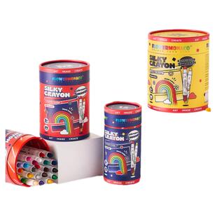 花芽幼儿园蜡笔不脏手无毒儿童绘画12色24色油画棒易洗易擦宝宝涂鸦安全无毒彩笔36色旋转宝宝蜡笔