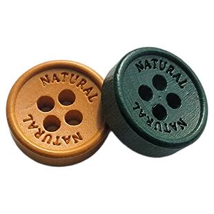 天然刻字木头纽扣木扣子两眼钮扣衬衫衬衣开衫钮扣男女装手工辅料