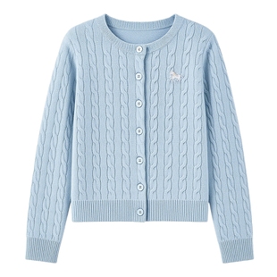 [100%羊毛]秋水伊人内搭针织衫女2026年春季新款打底开衫针织上衣