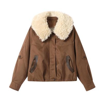 女士棉服短款派克服洋气