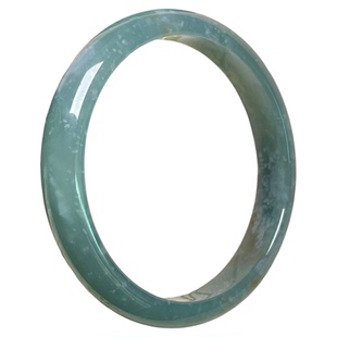 隆慈缘原矿翡翠A货翡翠61圈口手镯浅绿手镯玉石大圈口手镯平安镯