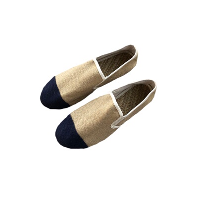 套脚大理纯色休闲款式复古麻鞋