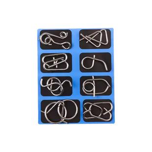 九连环智力解扣24件套不锈钢小学生儿童益智训练玩具鲁班锁8-12岁