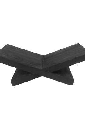 侘寂风木质书架复古做旧实木碳化黑色书托家居艺术馆桌面装饰摆件