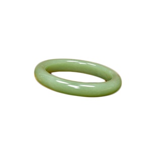 已结缘新疆和田玉若羌青黄手镯黄口料玉镯55 8MM亚光天然