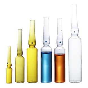 透明玻璃安瓿瓶曲颈易折安培瓶棕色异形针剂瓶1/2/5/10/20ml耗材