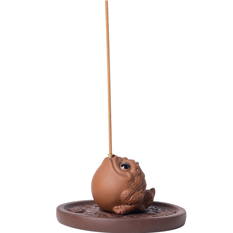 紫砂迷你小金蟾香插香座