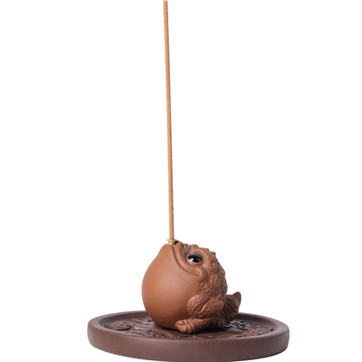 紫砂迷你小金蟾香插香座