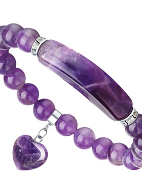 虎眼石爱心手链心形吊坠串珠