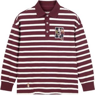 【25秋新品】暇步士童装儿童POLO衫男童休闲条纹T恤女童舒适长袖t