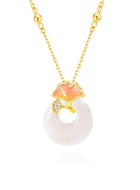 中国黄金【三生有杏平安扣项链】