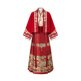 云藏月绣 鸾凤和鸣 原创红色重工马面裙汉服女结婚敬酒订婚服中式