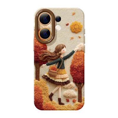 适用vivos30手机壳女款s19pro保护套vivo s16e全包18防摔s15/s12高级s18硅胶软s17外壳刺绣s9网红女孩新款s20