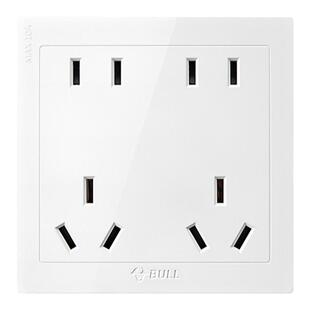 公牛十孔插座面板10孔双五孔86型家用墙壁暗装10a多孔二三插三孔