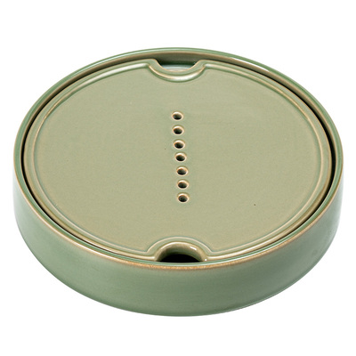 寻味堂竹青釉陶瓷蓄水圆盘