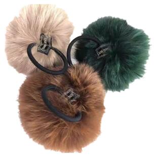 【狐狸毛球发绳】大毛球发圈扎马尾头绳高级感皮筋毛绒球网红头饰