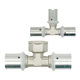 1216铝塑管卡压式配件1620三通内丝等径异径管4分1寸铜接头铜三通