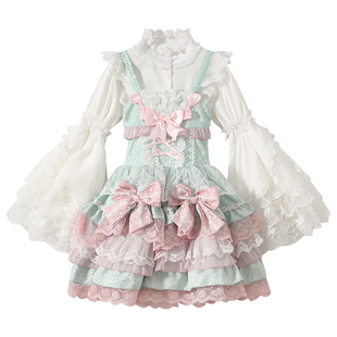 女童洛丽塔公主裙秋装新款儿童蓬蓬蛋糕裙女孩连衣裙礼服套装