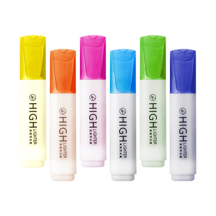 12支荧光笔标记笔大容量记号笔彩色笔学生做笔记专用莹光笔双头软头笔划重点粗头银光笔斜头手账笔高颜值文具