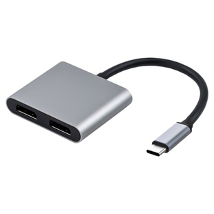 type-c转双DP电脑显示器8K高清拓展坞笔记本多屏一分二异显分配器MST扩展复制DP转换器