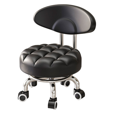 带娃客厅带轮靠背小椅子意式万向轮小凳子滑轮移动凳子家用矮凳