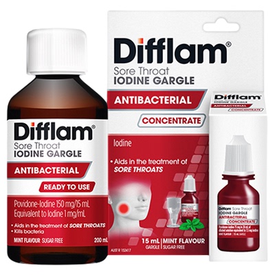 澳洲Difflam医用含碘杀菌消炎漱口水扁桃体炎咽炎喉咙痛牙周炎