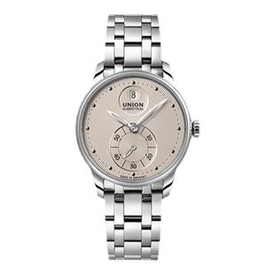 Union格拉苏蒂宇联手表赛丽丝香槟色小秒针机械女士腕表