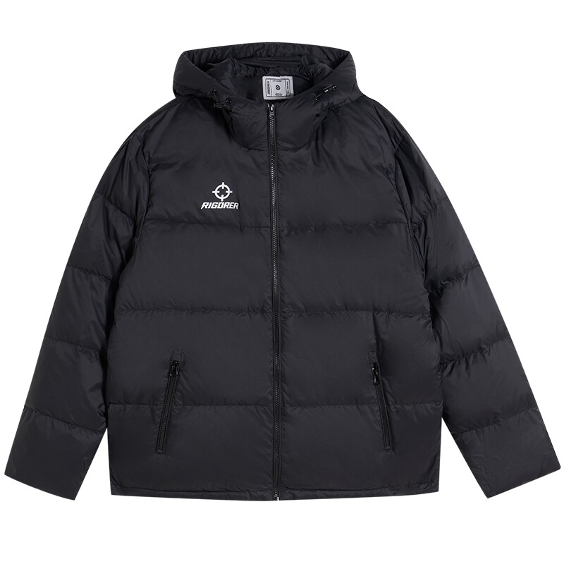准者火山保暖羽绒服短款连帽外套
