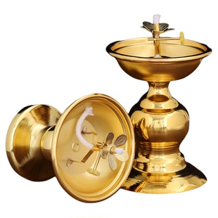 防风油灯酥油灯灯盏食用香油灯佛前供佛灯家用长明灯复古供灯小号