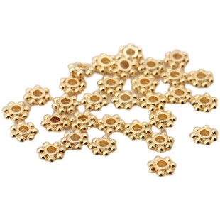 50颗 18K包金保色隔珠4 6mm雪花隔片制作项链手链材料散珠diy配件