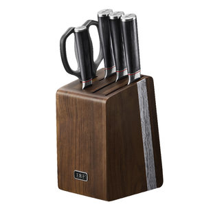 王麻子大马士革刀具套装厨具套装全套家用菜刀菜板二合一全套厨刀