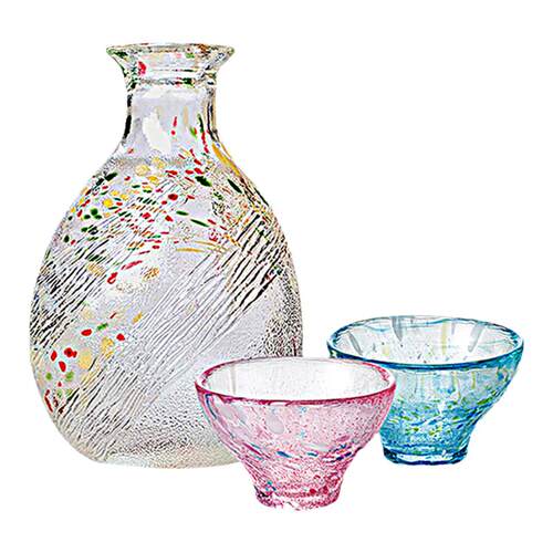 日本进口东洋佐佐木无铅玻璃日式四季水墨风清酒壶清酒杯酒具礼品