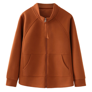 胖妹妹秋上衣外套女2025年新款大码立体剪裁显瘦正肩立领拉链卫衣