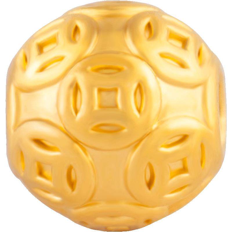 明牌珠宝黄金铜钱珠手串