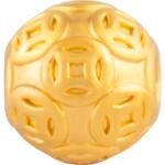 明牌珠宝黄金铜钱珠手串 硬金红绳手链足金本命年转运珠AFP1178
