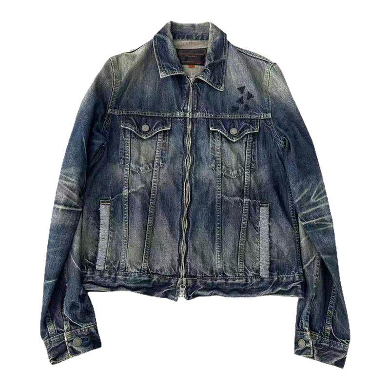 『现货』Undercover 06aw昆虫刺绣夹克 重工水洗短款牛仔外套