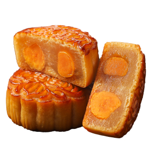广式双黄蛋黄白莲蓉味月饼中秋节传统糕点心老式散装团购送礼盒装