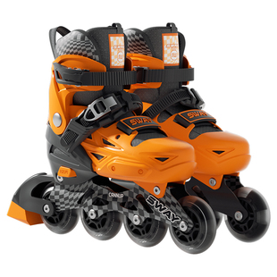 斯威轮滑鞋儿童滑冰全套装6到12岁学生可调节一体刀架男童溜冰鞋