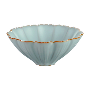 汝窑斗笠杯主人杯景德镇仿古茶杯陶瓷对杯汝瓷品茗杯礼盒装翠羽杯